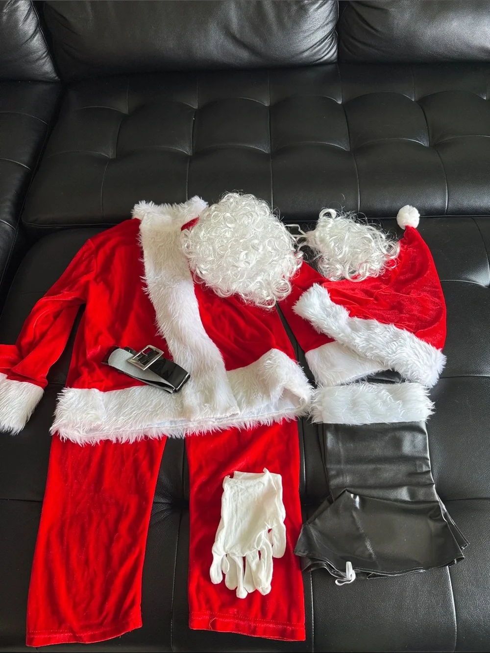 Classic Red Santa Costume Set for Kids with White Trim never wore